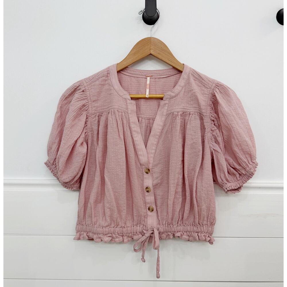 Women’s Free People Little Cloud Shirt Blush Pink Size XS